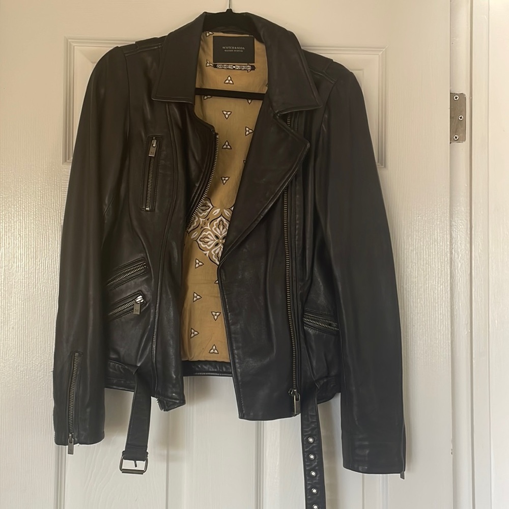 Scotch & Soda Black Leather Jacket